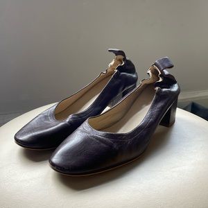 Everlane day heel, maroon.